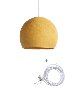 COTTON BALL LIGHTS Cord Lamp Three Quarter - Mustard