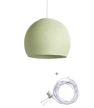 COTTON BALL LIGHTS Cord Lamp Three Quarter - Powder Green