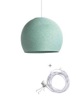 COTTON BALL LIGHTS Cord Lamp Three Quarter - Sea Green