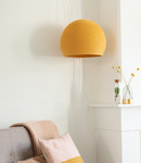 COTTON BALL LIGHTS Hanging Lamp Three Quarter - Mustard