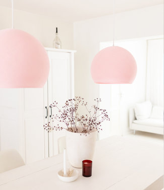 COTTON BALL LIGHTS Hanging Lamp Three Quarter - Light Pink