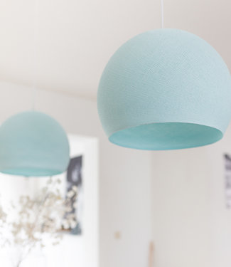 COTTON BALL LIGHTS Hanging Lamp Three Quarter - Light Aqua