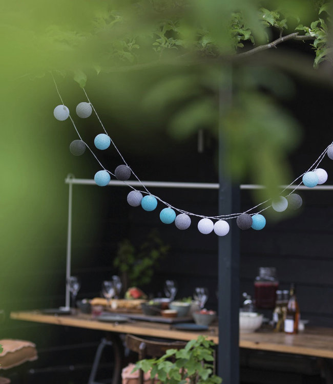 Außerhalb Lichterkette - Turquesa - Cotton Ball Lights