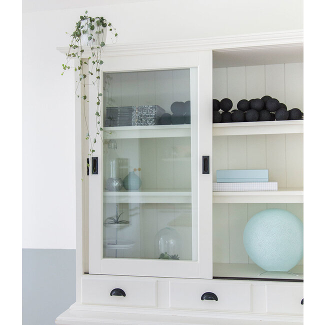 Inspiration | Living Room | Light Aqua Standing Lamp Black String Light
