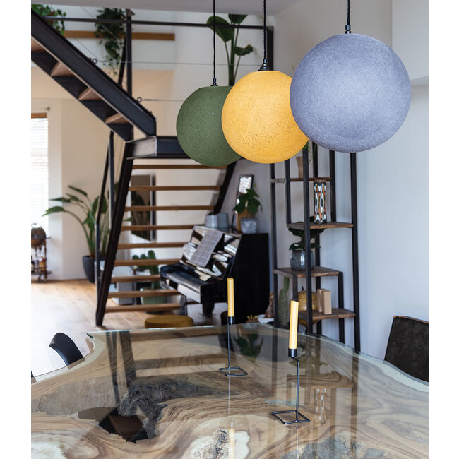 Inspiration | Living Room | Kaki Mustard Mid Grey Hanging Lamp