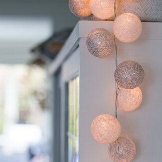 COTTON BALL LIGHTS Inspiration | Party | Sparkling String Light Silver White