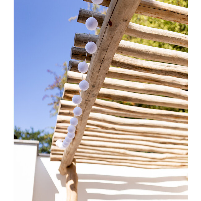 Inspiration | Garden | Outdoor Cottonball String Light Blanco 3