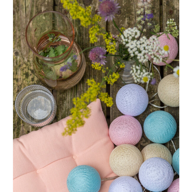 Inspiration | Garden | Outdoor Cottonball String Light Pastel