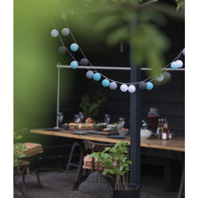 Inspiration | Garden | Outdoor Cottonball String Light Turquesa