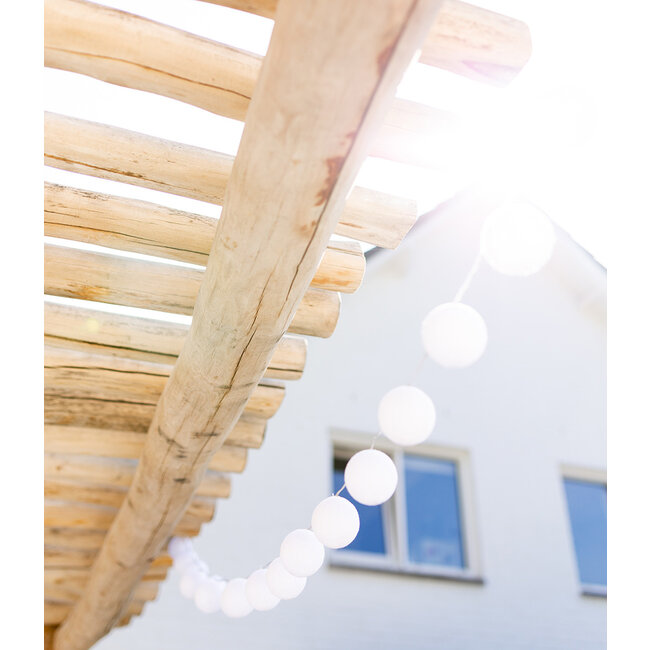 Inspiration | Garden | Outdoor Cottonball String Light Blanco 4