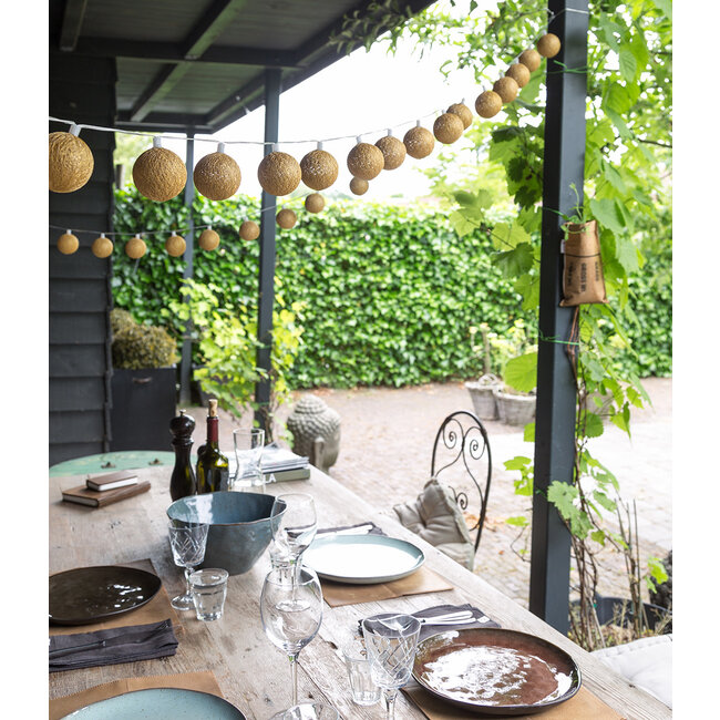 Inspiration | Garden | Outdoor Cottonball String Light Oro