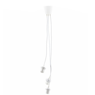 COTTON BALL LIGHTS White Triple Hanging Support (one point)