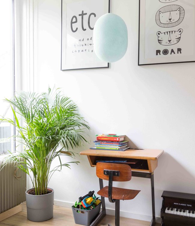 Oval Hanging Lamp - Light Aqua