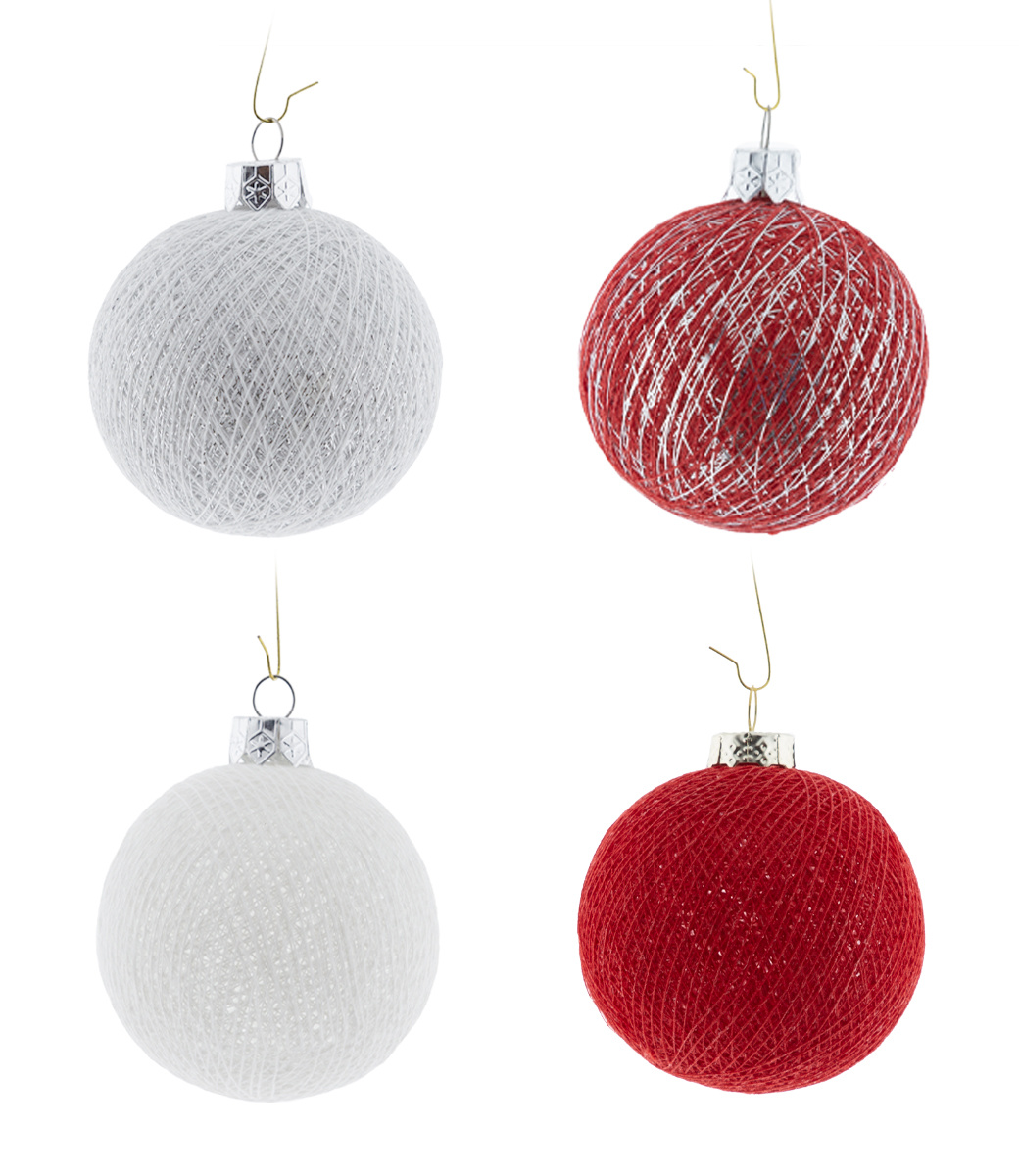 Cotton Ball Lights kerstballen rood - Merry Silver