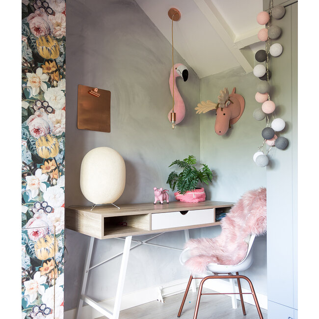 Inspiration | Kids Room | Regular Pink Grey String Light + Durian Shell