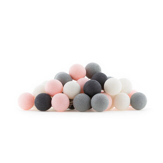 COTTON BALL LIGHTS Regular Lichtslinger - Pink/Grey