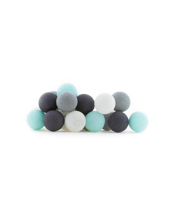Cotton Ball Lights Regular lichtslinger blauw - Aqua Grey