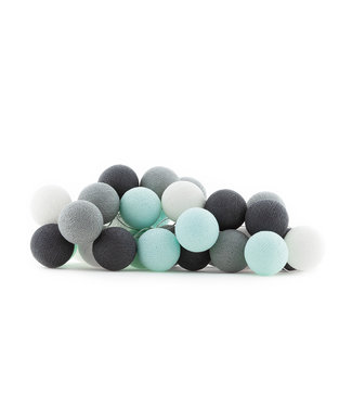 Cotton Ball Lights Regular Lichterkette - Aqua Grey