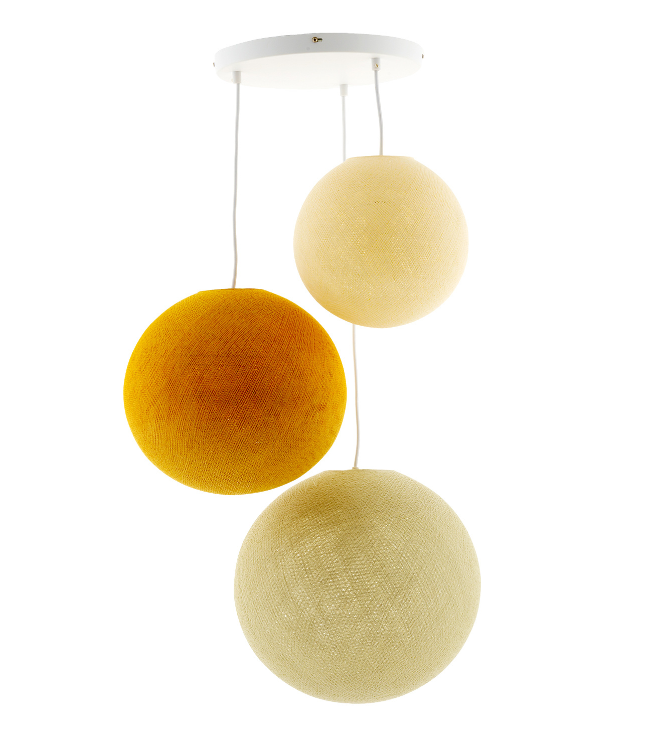 Drievoudige hanglamp - Creamy Mustard