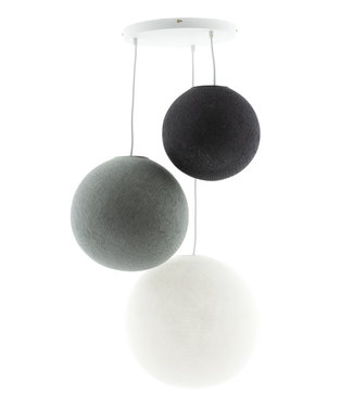 COTTON BALL LIGHTS Triple Hanging Lamp 3 point - Shades of Grey