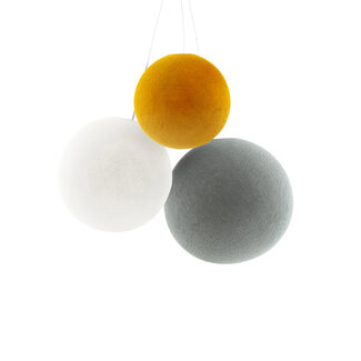 COTTON BALL LIGHTS Triple Hanging Lamp 1 point - Mustard Glows