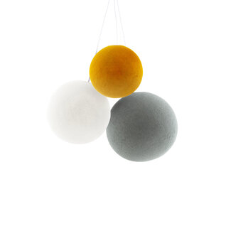 COTTON BALL LIGHTS Triple Hanging Lamp 1 point - Mustard Glows