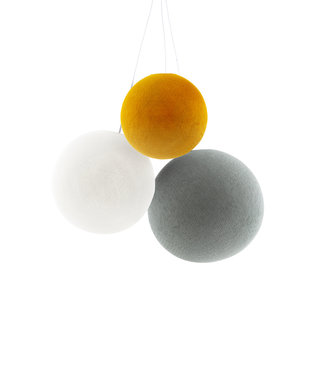 COTTON BALL LIGHTS Triple Hanging Lamp 1 point - Mustard Glows