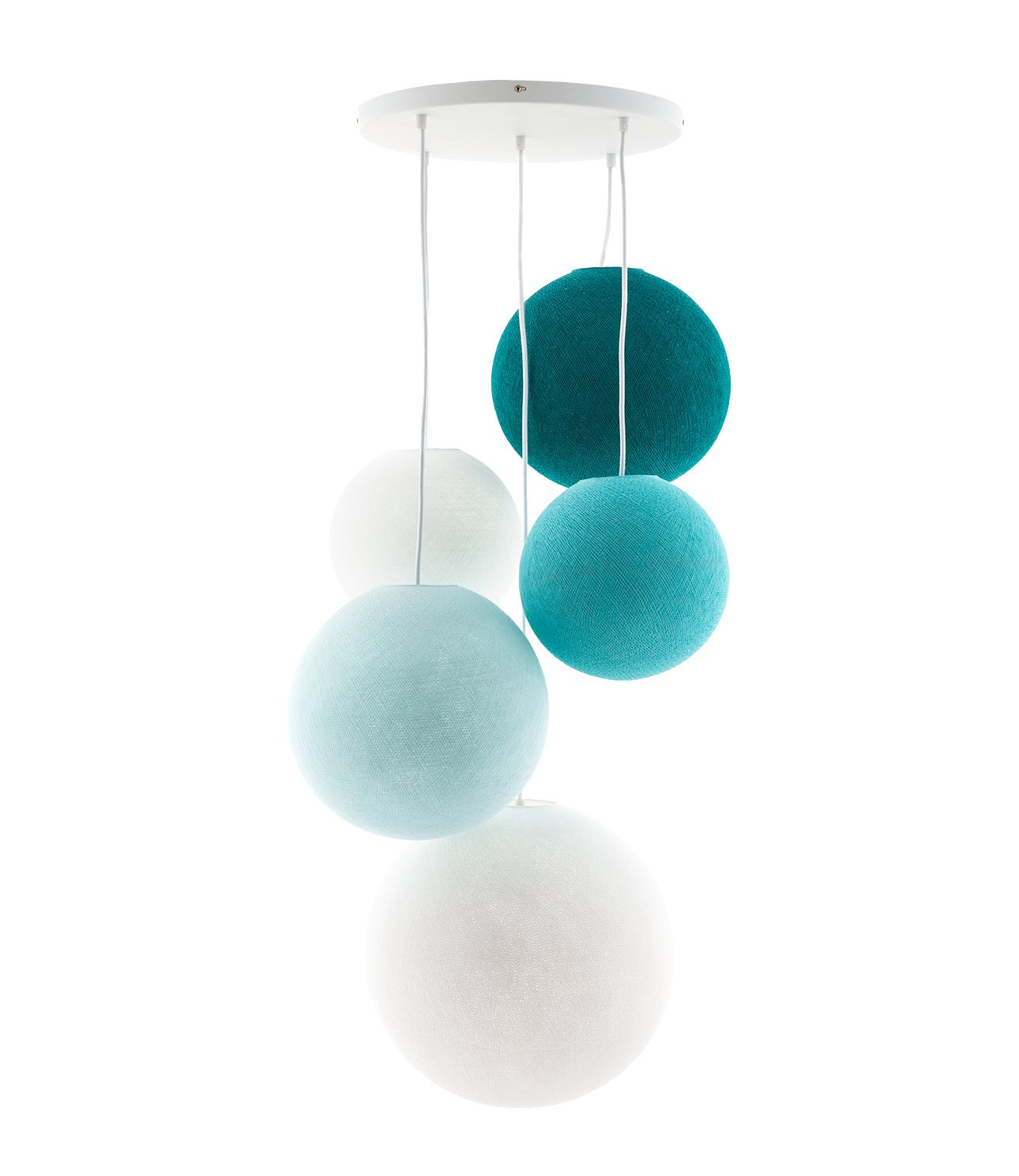 Cotton Ball Lights vijfvoudige hanglamp blauw - Ocean Blues (5-Deluxe)