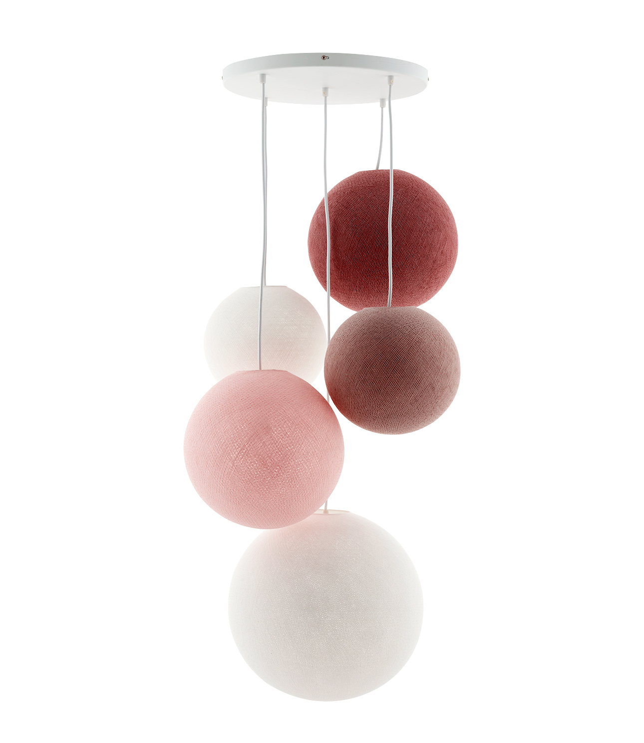 Cotton Ball Lights vijfvoudige hanglamp roze - Dirty Rose (5-Deluxe)