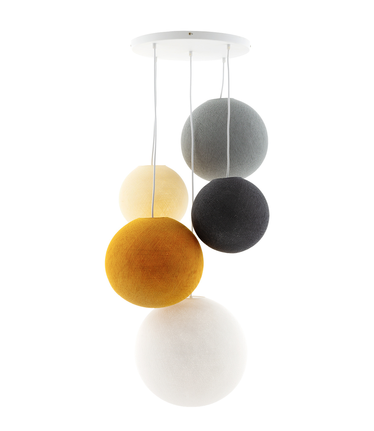 Cotton Ball Lights vijfvoudige hanglamp geel - Mustard Glows (5-Deluxe)