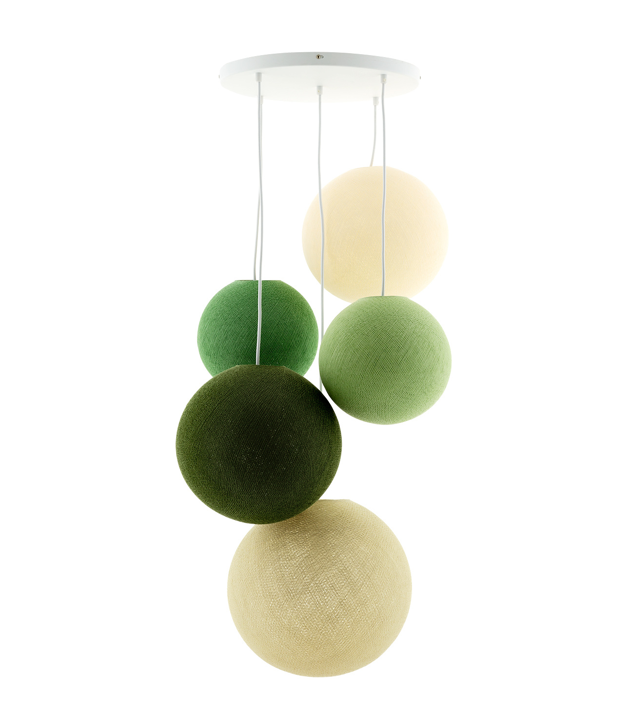 Cotton Ball Lights vijfvoudige hanglamp groen - Jungle Greens (5-Deluxe)