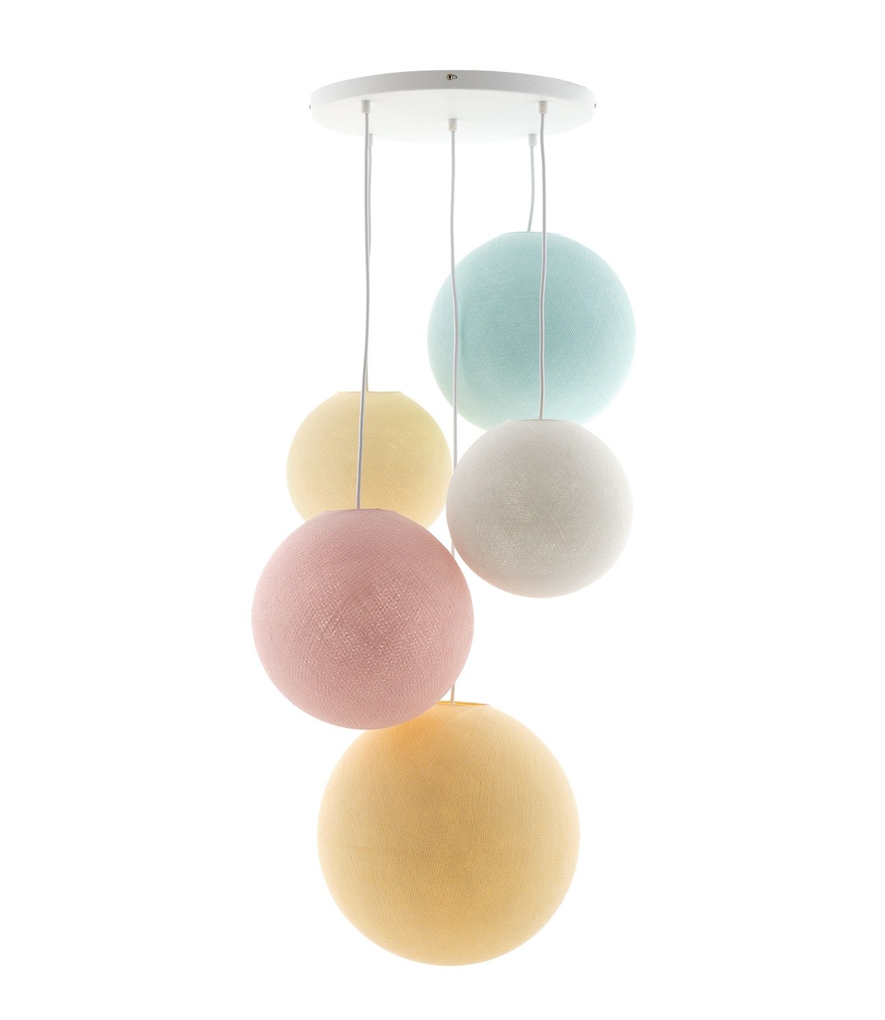 Cotton Ball Lights vijfvoudige hanglamp pastel- Pastel (5-Deluxe)