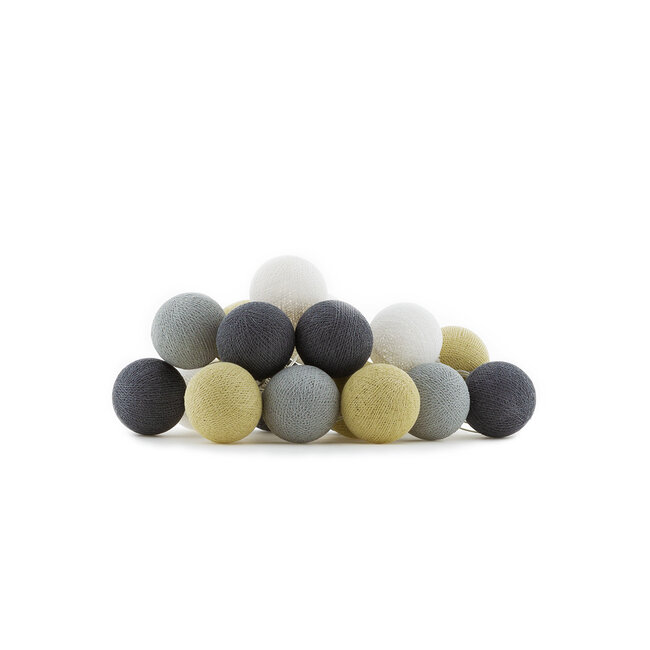 COTTON BALL LIGHTS Cotton Ball Lights Regular lichtslinger - grijs en beige - Sand/Grey