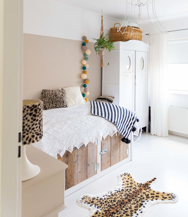 Cotton Ball Lights Premium lichtslinger beige en blauw - Ocean Green