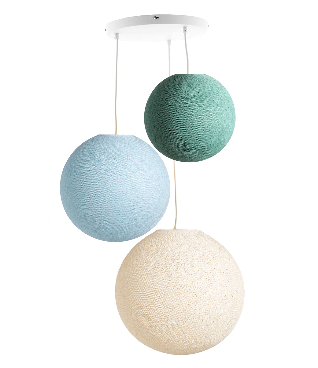 Dreifach Dreiviertal Hängelampe - River Flow (3-Deluxe) - Cotton Ball