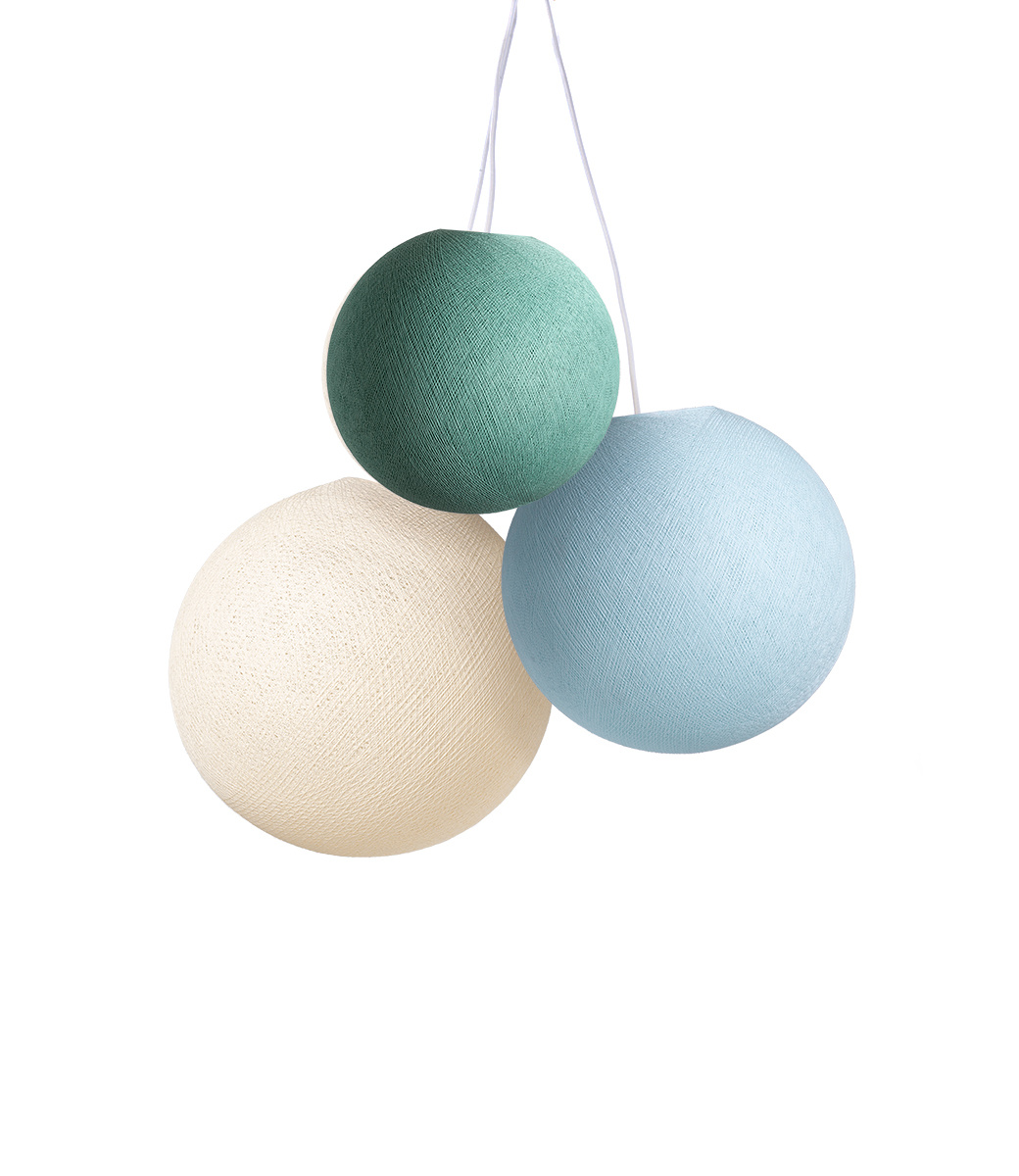 Triple Hanging Lamp River Flow One Point Cotton Ball Lights