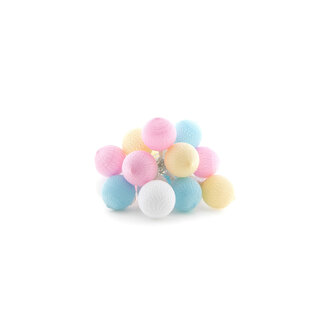COTTON BALL LIGHTS Cotton Ball Lights buiten feestverlichting  pastel - 20 ballen - Pastel