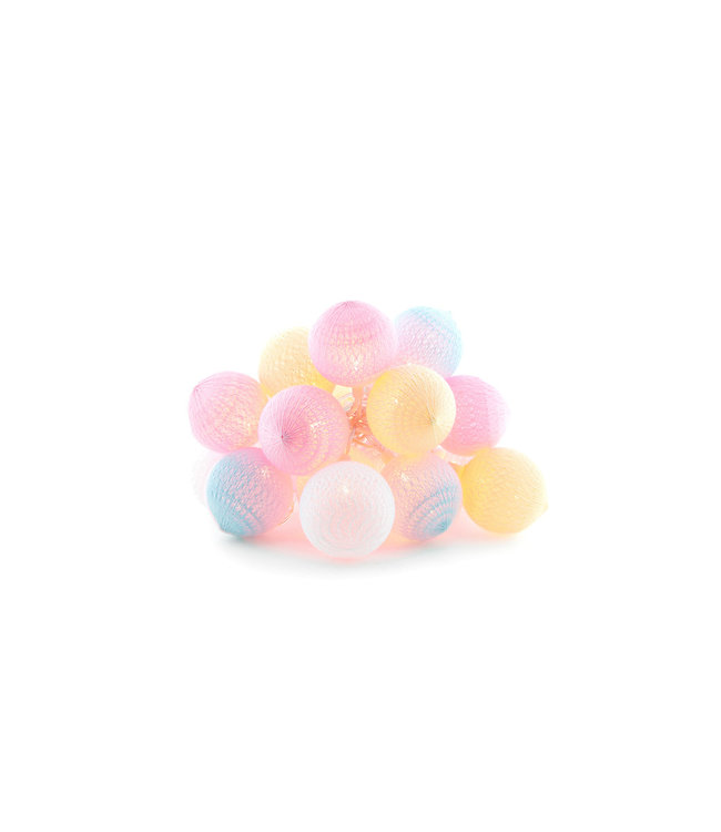Cotton Ball Lights buiten feestverlichting  pastel - 20 ballen - Pastel