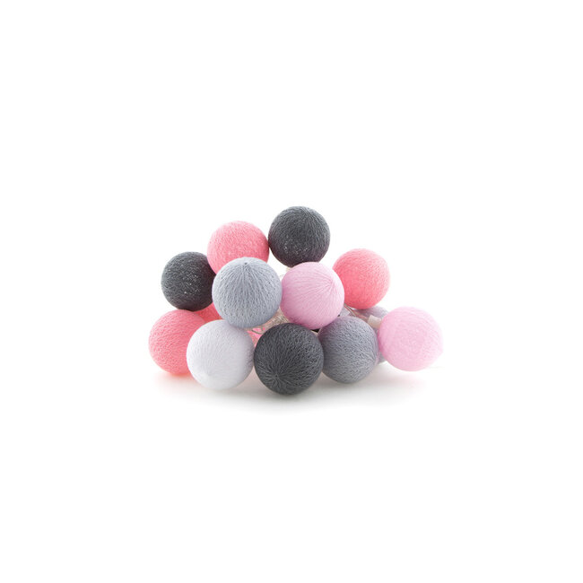 Cotton Ball Lights buiten feestverlichting roze - 20 ballen - Roza