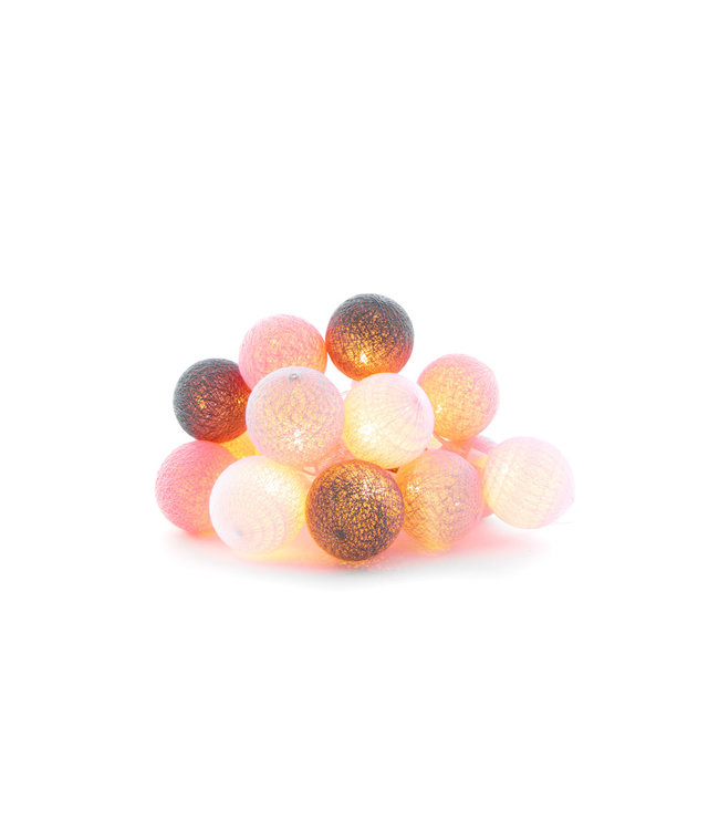 Cotton Ball Lights buiten feestverlichting roze - 20 ballen - Roza