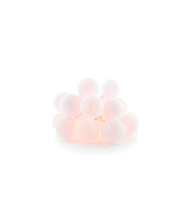 Cotton Ball Lights buiten feestverlichting wit - 20 ballen - Blanco
