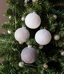 COTTON BALL LIGHTS Christmas Cotton Balls - Silver Mix