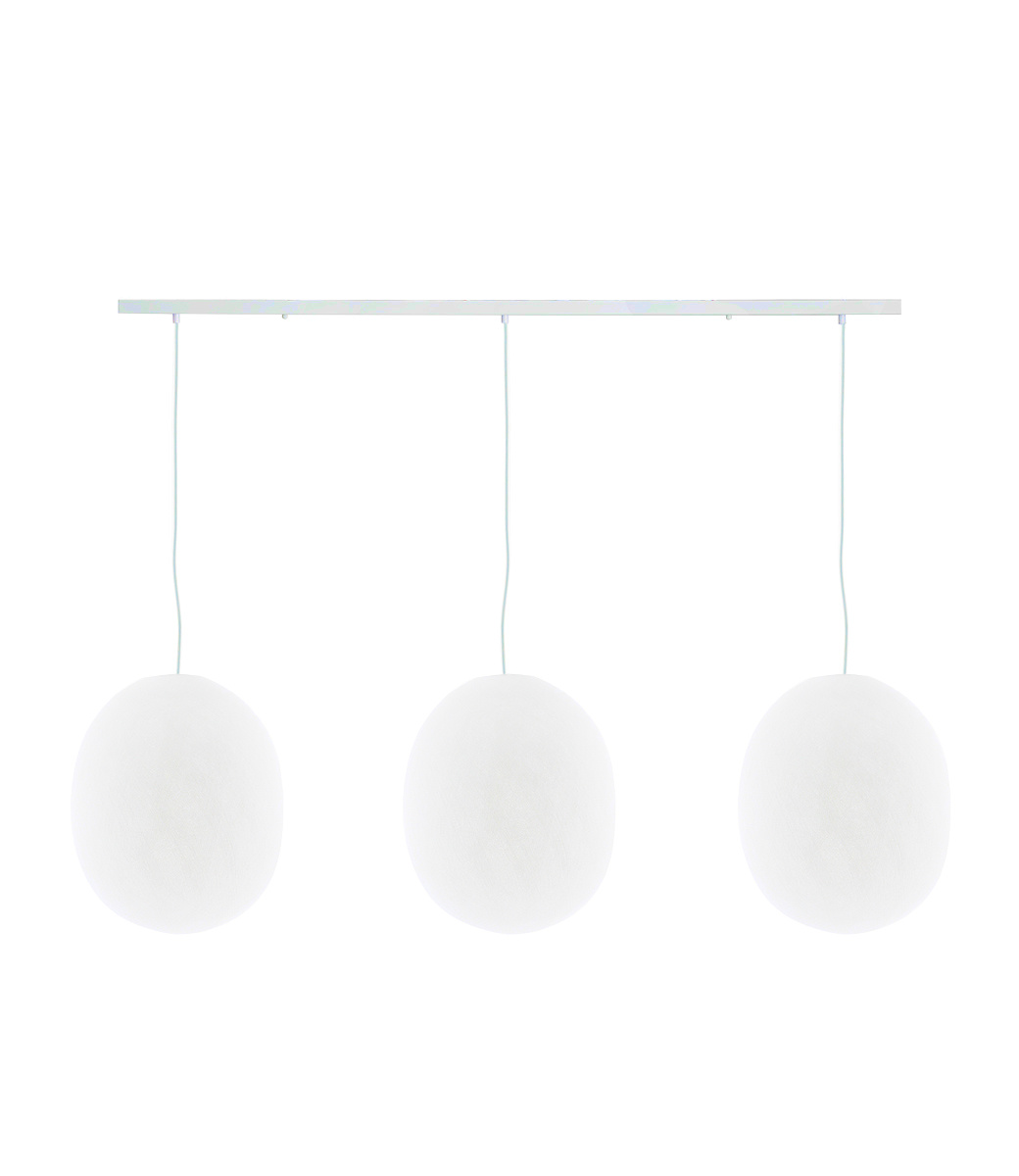 Cotton Ball Lights Drievoudige hanglamp balk - Oval White