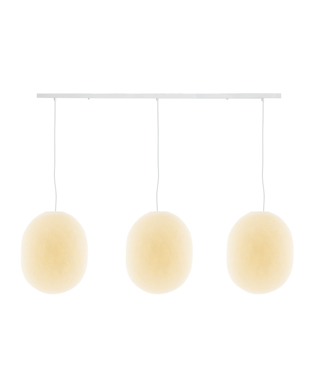 Cotton Ball Lights Drievoudige hanglamp balk - Oval Shell