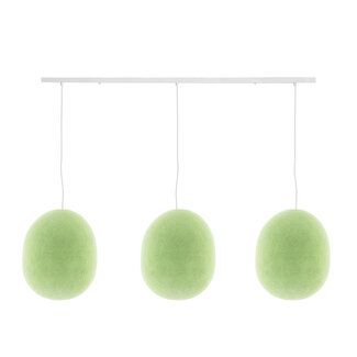 COTTON BALL LIGHTS Triple Hanging Lamp Ceiling - Oval Powder Green
