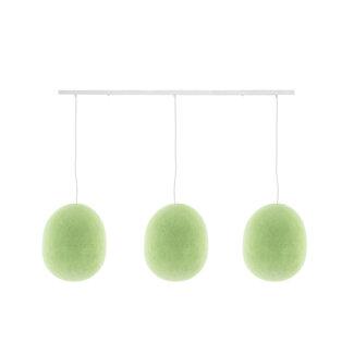COTTON BALL LIGHTS Dreifach Pendelleuchte (am Balken) - Oval Powder Green
