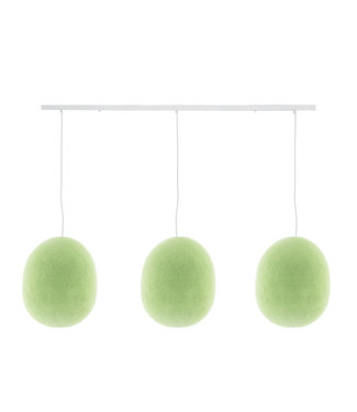 COTTON BALL LIGHTS Dreifach Pendelleuchte (am Balken) - Oval Powder Green