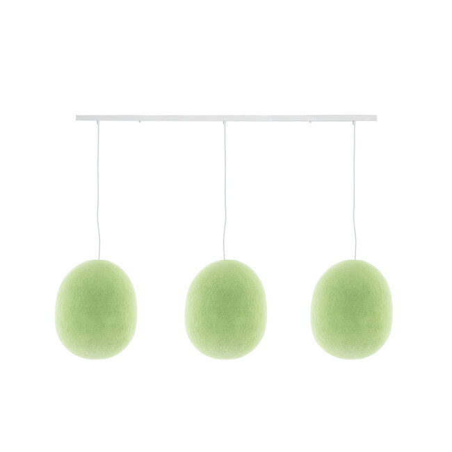 Cotton Ball Lights Dreifach Pendelleuchte (am Balken) - Oval Powder Green