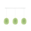 Cotton Ball Lights Dreifach Pendelleuchte (am Balken) - Oval Powder Green