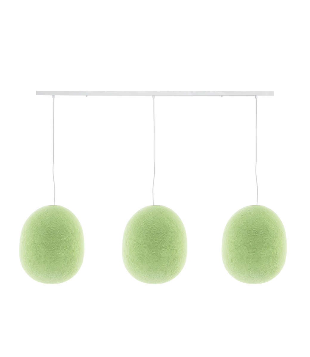 Cotton Ball Lights Drievoudige hanglamp balk - Oval Powder Green